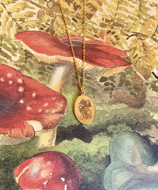 srebrne naszyjniki Grzyby i Mysz- Naszyjnik- Leśny naszyjnik