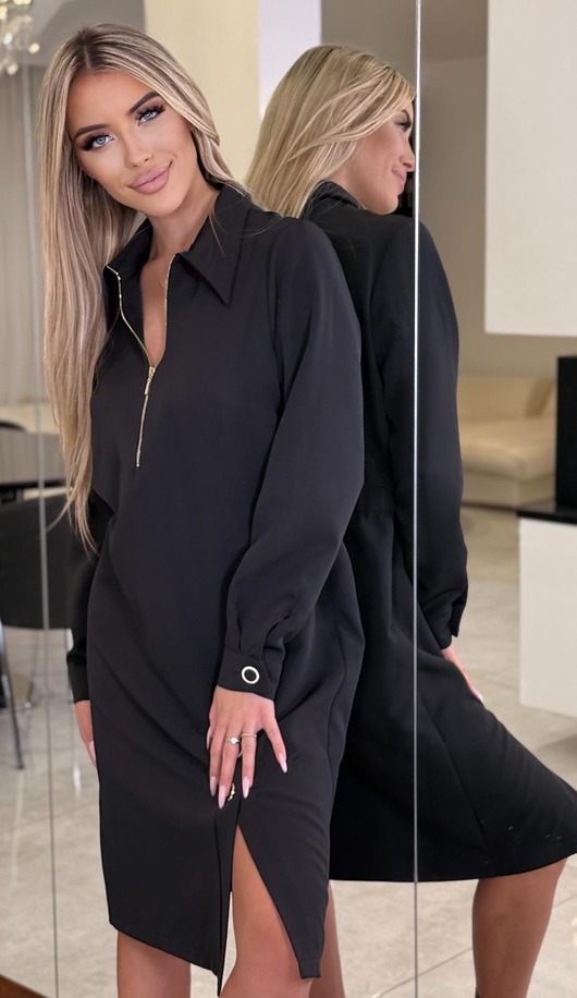 sukienki midi damskie Sukienka polo z suwakiem