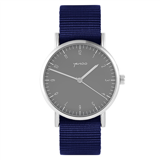 Zegarek yenoo - Simple szary - granatowy, nato yenoo