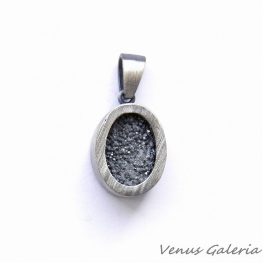 Wisiorek srebrny- Druza grey VENUS GALERIA