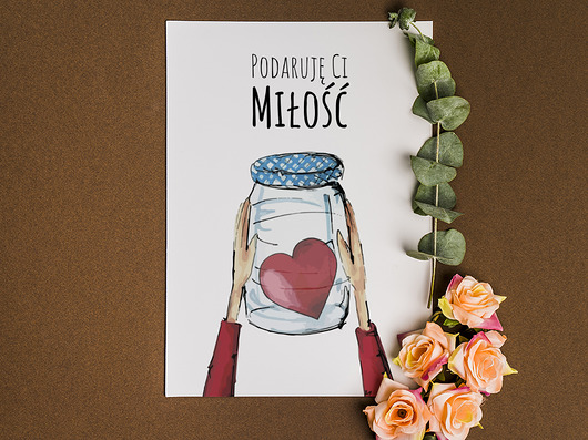 Kartka okolicznościowa "Miłość w słoiku" Joanna Klupś