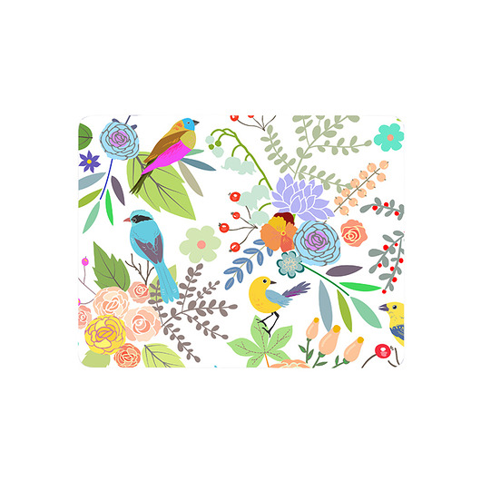 akcesoria różne Podkładka pod mysz. kwiaty i ptaki