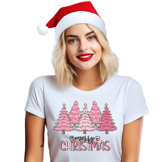 t-shirt damskie Koszulka świąteczna t-shirt choinka
