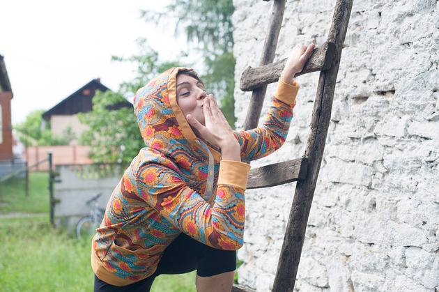 Bluza kangurka "Sunflower" z turkusem Funaticos