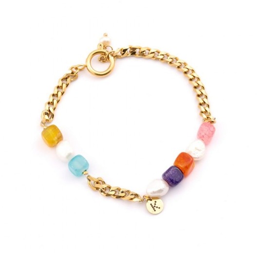 bransoletki z kamieni naturalnych Bransoletka na nogę - Perły i Agaty