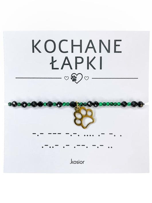 bransoletki na sznurku Bransoletka z kamieni naturalnych Onyks, Malachit, 10% na zwierzaki