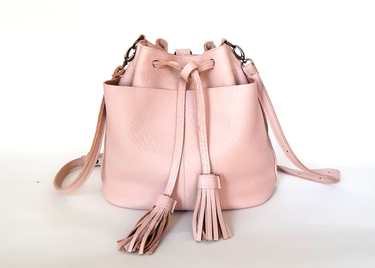 Róż - Blush - skórzana torba z funkcją plecaka Łagoda