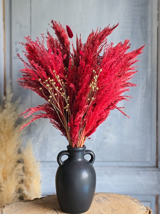 dodatki - różne Elegancka boho kompozycja do wazonu - bordowo-złota