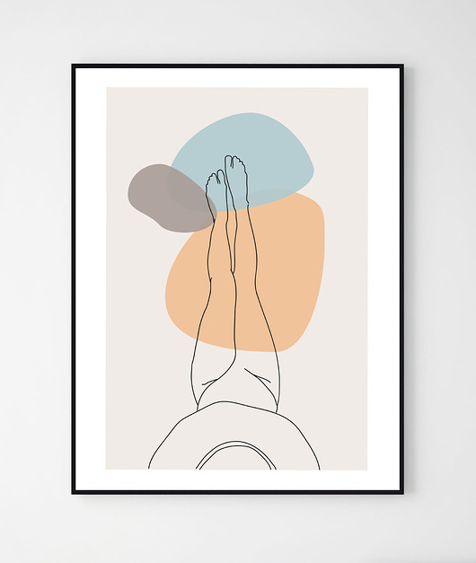 Plakat minimalistyczny KOBIETA/ No.6 Szare Kropki