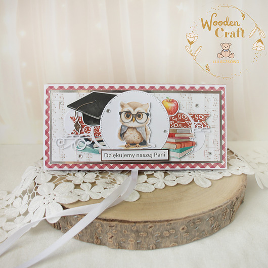 kartki scrapbooking Czekoladownik kartka dla nauczyciela, zakończenie roku szkolnego 6 GOTOWA