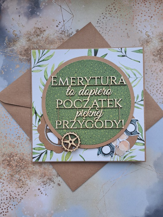 kartki scrapbooking Kartka z okazji przejścia na emeryturę dla mężczyzny (koperta)