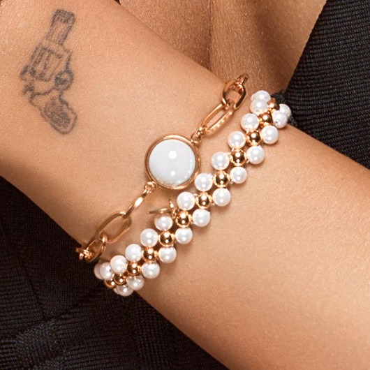 bransoletki z kamieni naturalnych Bransoletka potrójna Classy Pearls