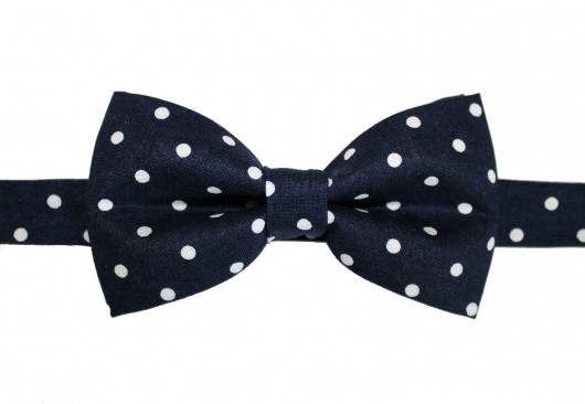 Mucha gotowa bowstyle granatowa w grochy bowstyle