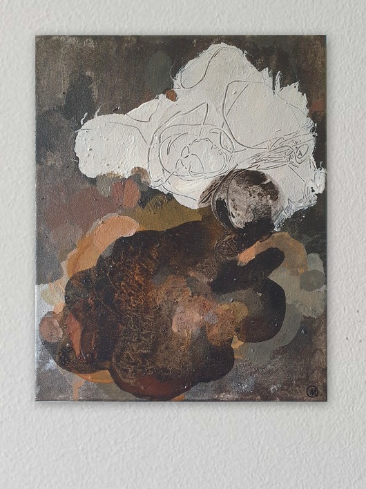 obrazy "Yin/yang" 24x30 cm, obraz na płótnie, pigmenty ziemne, akryl