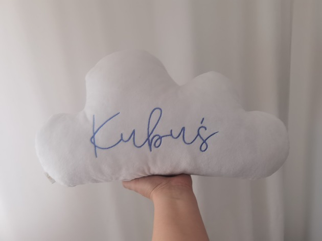 poduszki do pokoju dziecka Poduszka personalizowana - chmurka (kolory, tkaniny)