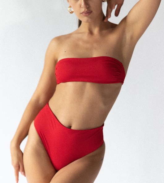 stroje kąpielowe i kostiumy kąpielowe damskie SARDINIA DÓŁ BIKINI czerwony