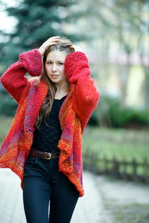 Kardigan Centrino Oversize Rainbow Melange HERBE DESIGN