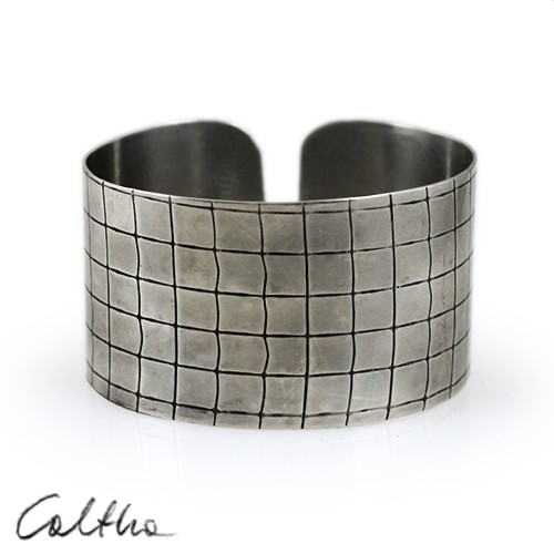 Metalowa bransoleta - kratka II Caltha