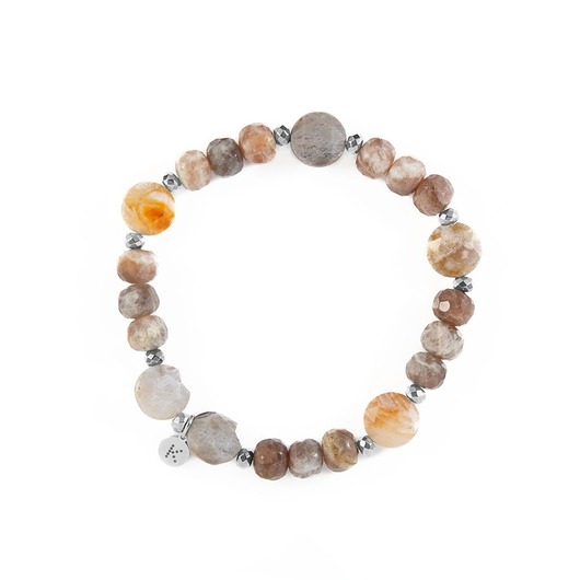 bransoletki z kamieni naturalnych Bransoletka z kamieniem głębokiej transformacji - Wersja Srebrna