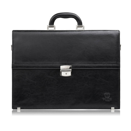 torby i nerki męskie Aktówka męska skórzana do ręki i na ramię elegancka czarna S-44-BL