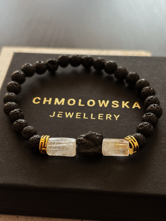 biżuteria męska Bransoletka męska Cytryn i Turmalin