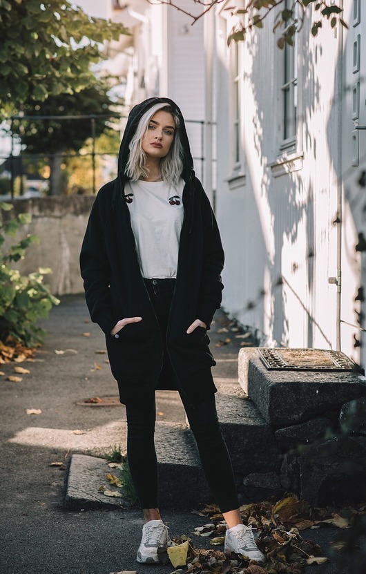 bluza z kapturem damska Bluza rozpinana LUZAK czarny
