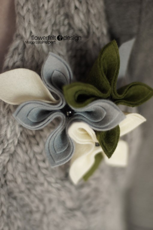 ecru grey olive FlowerFelt Design
