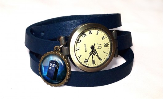 Skórzany zegarek Tardis EGGinEGG