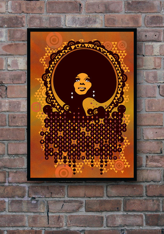 Diana Ross - plakat giclee art print minimalmill
