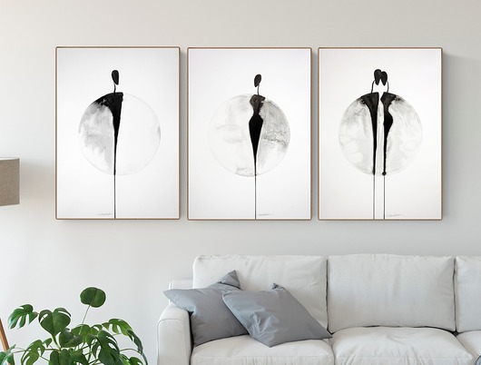  zestaw 3 grafik 50x70 cm - abstrakcja Krystyna Siwek Art