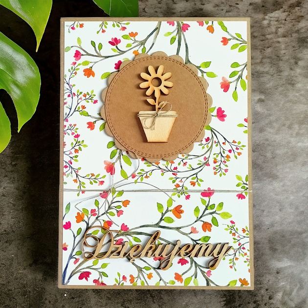 kartki scrapbooking Kartka A5 : DZIĘKUJEMY : podziękowanie