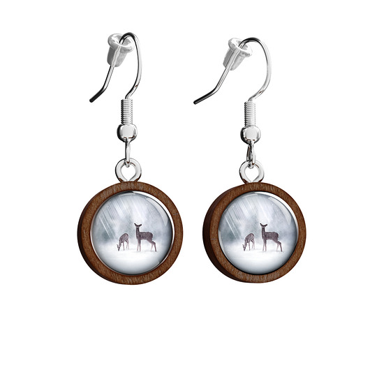 kolczyki drewniane Kolczyki drewniane - Sarenki - wiszące