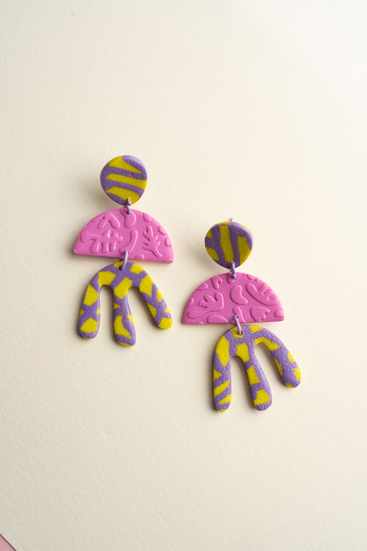 kolczyki z masy plastycznej Wiszące kolczyki Henri Matisse