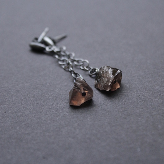 kolczyki z kamieniami Kolczyki z dymnym kwarcem III