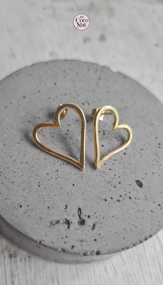 kolczyki pozłacane Kolczyki LOVE złocone sztyfty