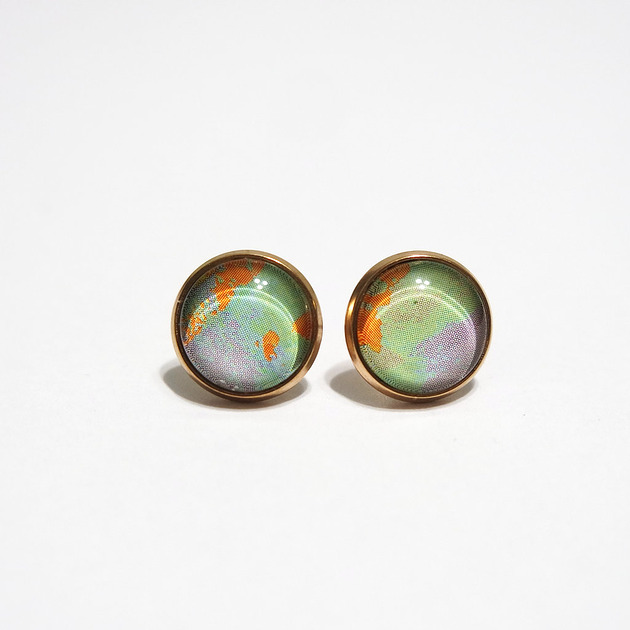 kolczyki szklane Kolczyki - Pastelowe - różowe złoto