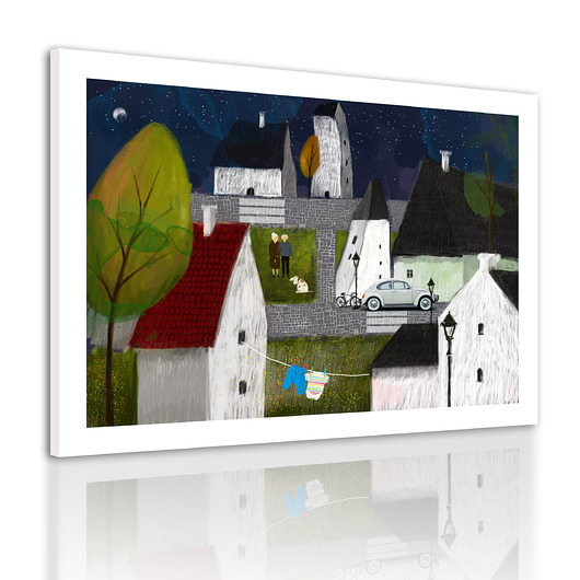 obrazy OBRAZ NA PŁÓTNIE - 120x80cm MIASTO NOCĄ