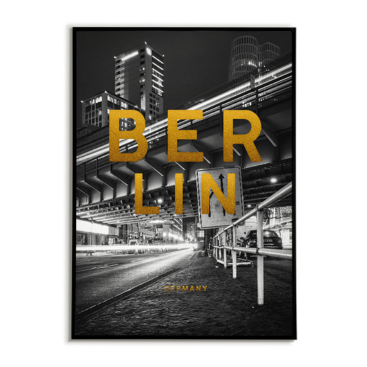 Plakat miasto BERLIN Złote napisy Bajkowe Obrazki