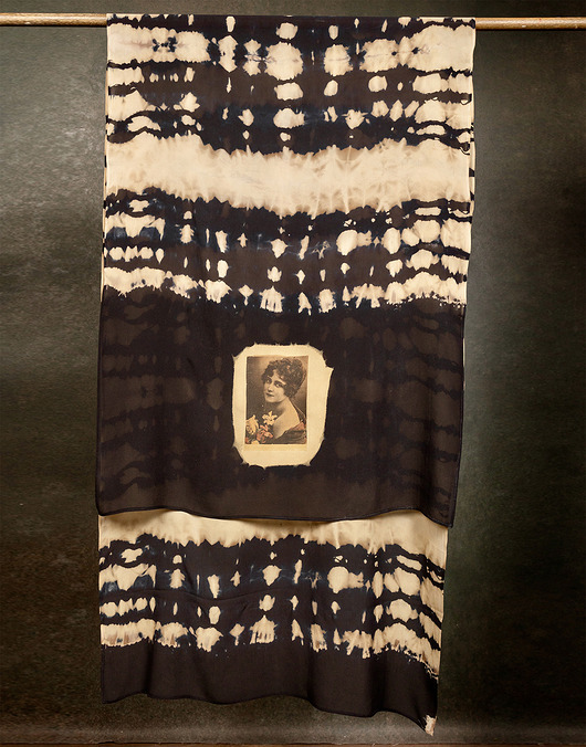 szale damskie Duży szal jedwabny PORTRET