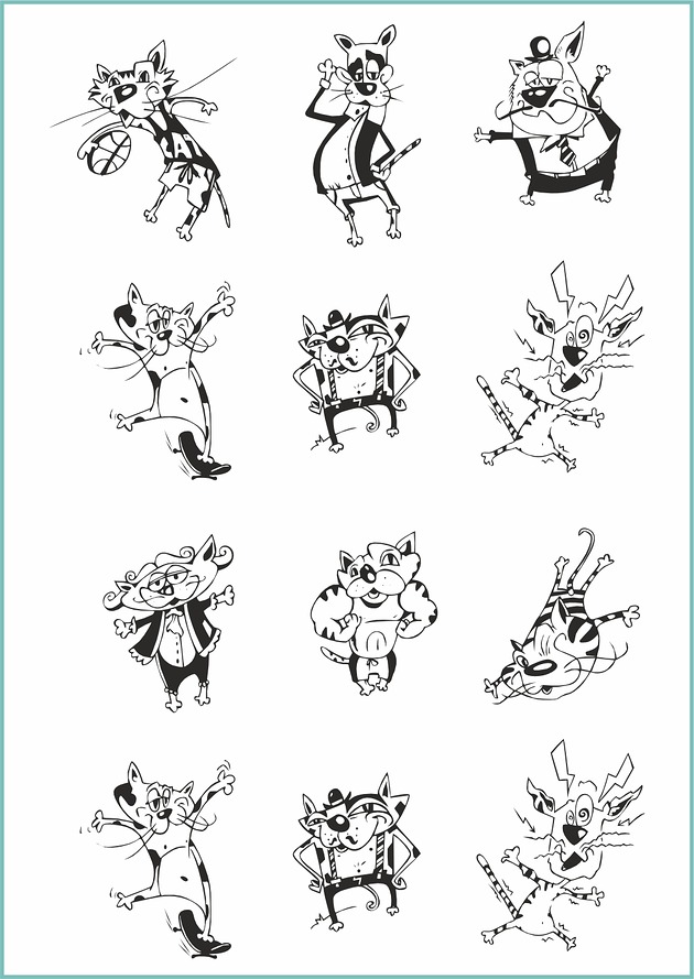 tatuaże zmywalne, tymczasowe Tatuaż tymczasowy "Funny cats"