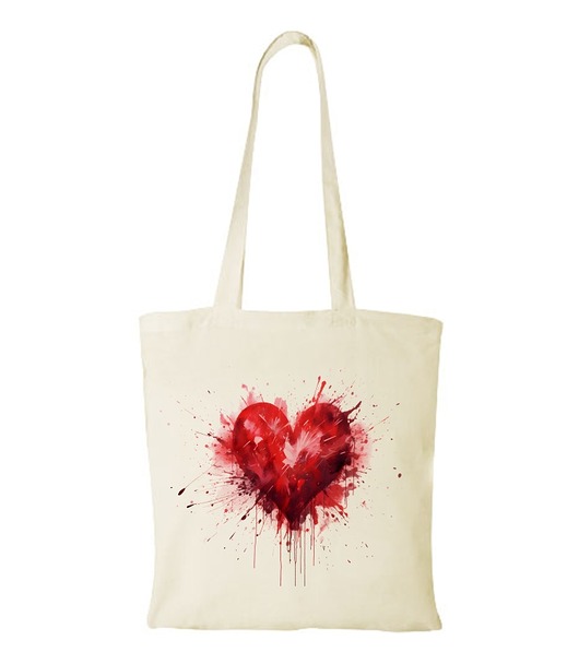 torby na zakupy Torba bawełniana "Red watercolor heart"