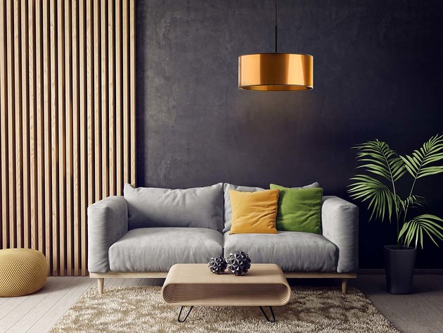 lampy wiszące Miedziana lampa wisząca SINTRA MIRROR z abażurem 50 cm