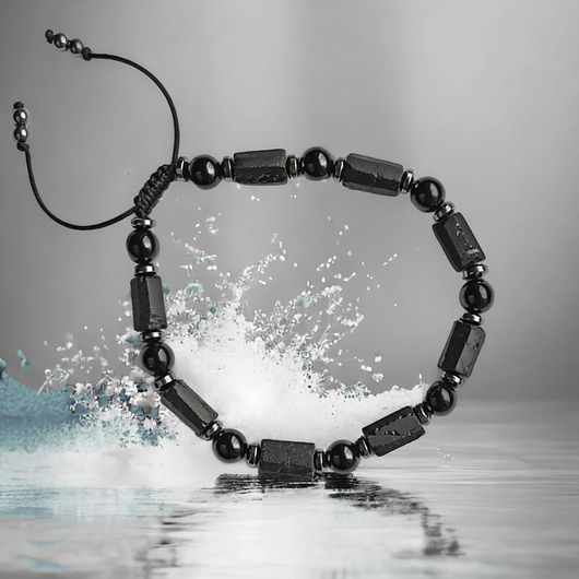 biżuteria męska XL-XXXL - ochronna bransoletka - turmalin, onyks, hematyt