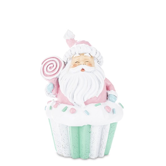 dekoracje świąteczne Dekoracja Mikołaj na muffince 14x10x9 cm BABBO NATALE