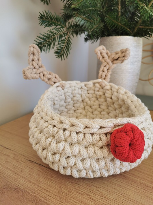 dekoracje świąteczne Koszyk renifer do przechowywania