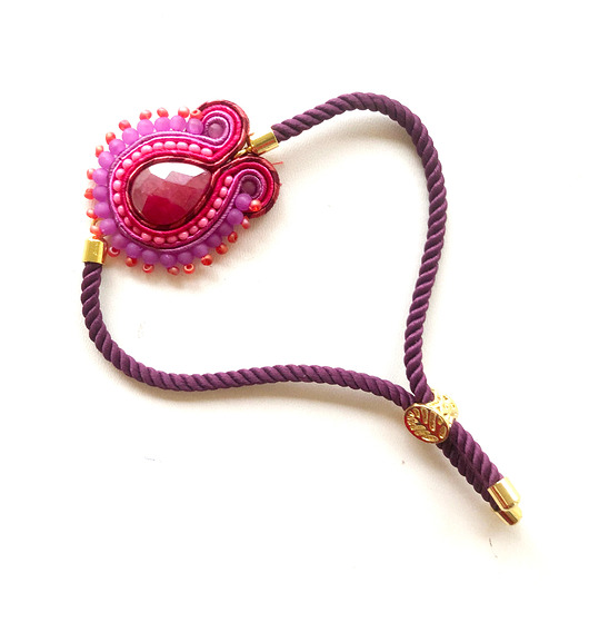 bransoletki soutache Elegancka sutaszowa bransoletka ROSE