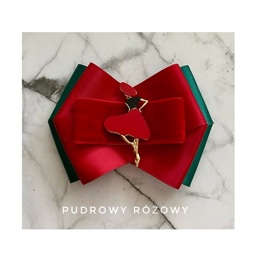 broszki Czerwona Brosza  z Damą NEW