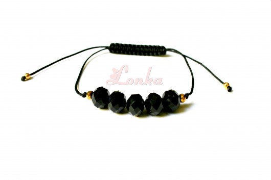 Bransoletka sznurek + kryształki Lonka Jewelry
