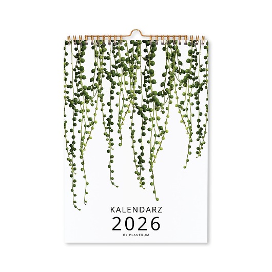 kalendarze i plannery Kalendarz ścienny 2026 na Spirali BOTANICZNY A4 Premium