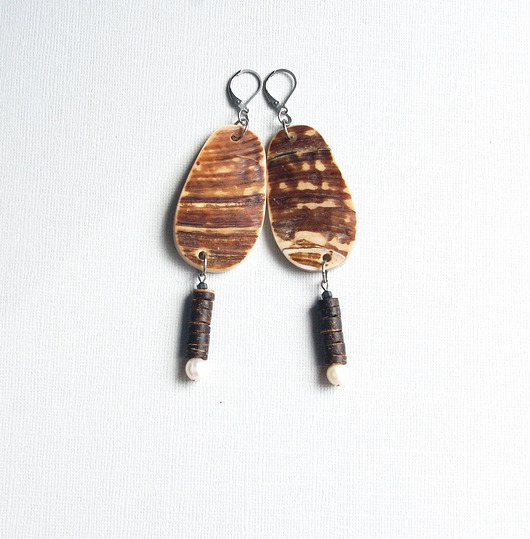 kolczyki z kamieniami S A L E : UNIKATOWE kolczyki : muszla : muszla01